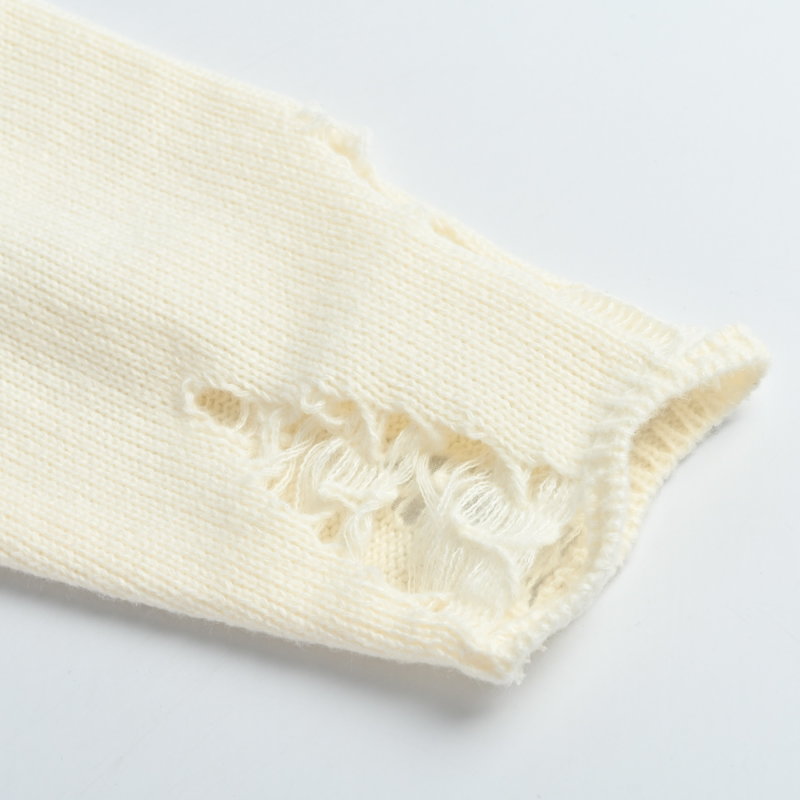 Chrome Hearts Cream Wool Blend Sweater with Circular Logo Print view
