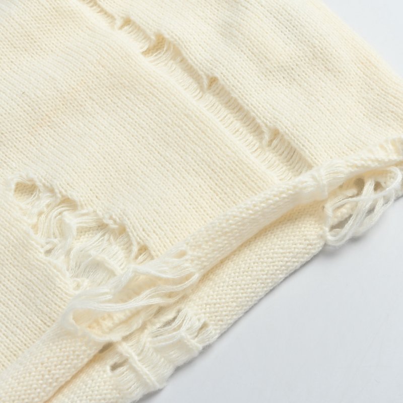 Chrome Hearts Cream Wool Blend Sweater with Circular Logo Print view