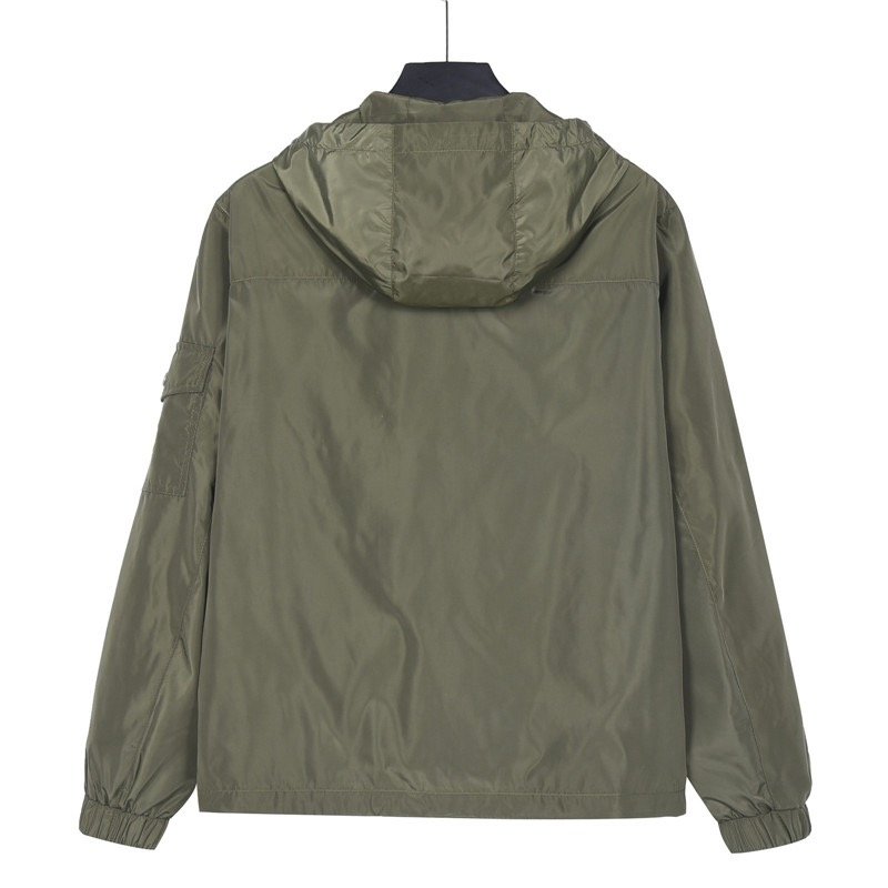 Stone Island Women's Olive Hooded Windbreaker Jacket view