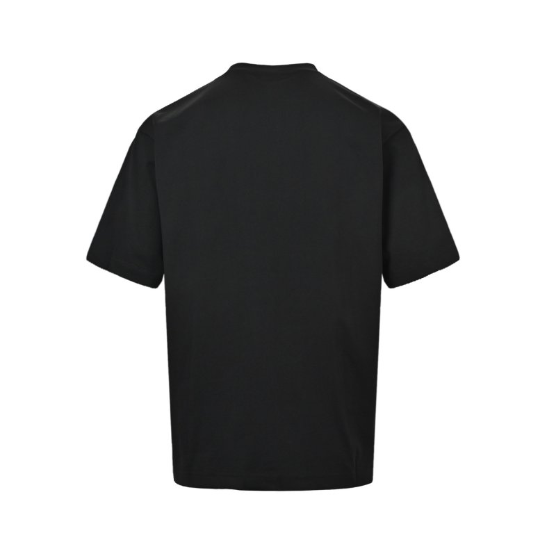 Black Graphic Print Short Sleeve T-Shirt with Colorful Dragon Design view