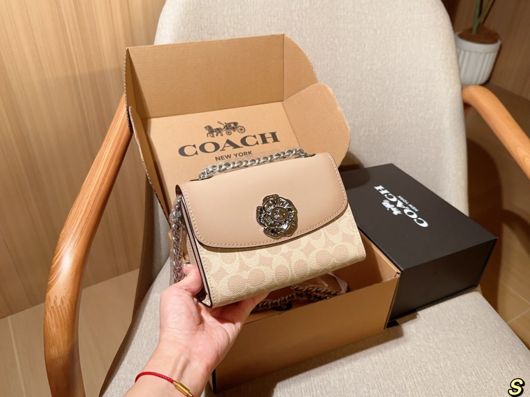 Coach Parker Camellia Chain Crossbody Bag Cream view