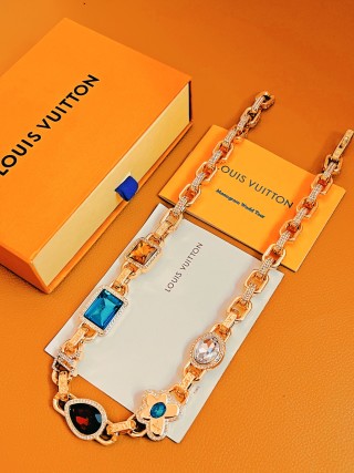 Louis Vuitton Paradise Stone Gold Necklace with Cubic Zirconia