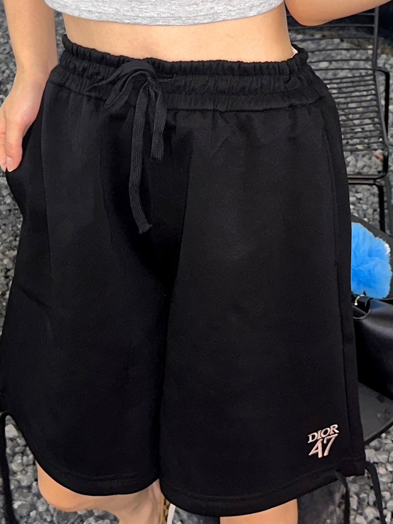 Black Drawstring Shorts with Logo Embroidery view