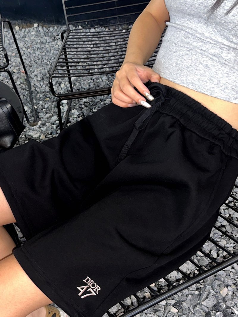 Black Drawstring Shorts with Logo Embroidery view