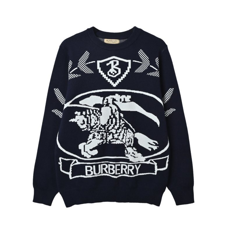 Burberry Navy Equestrian Crest Knit Sweater view