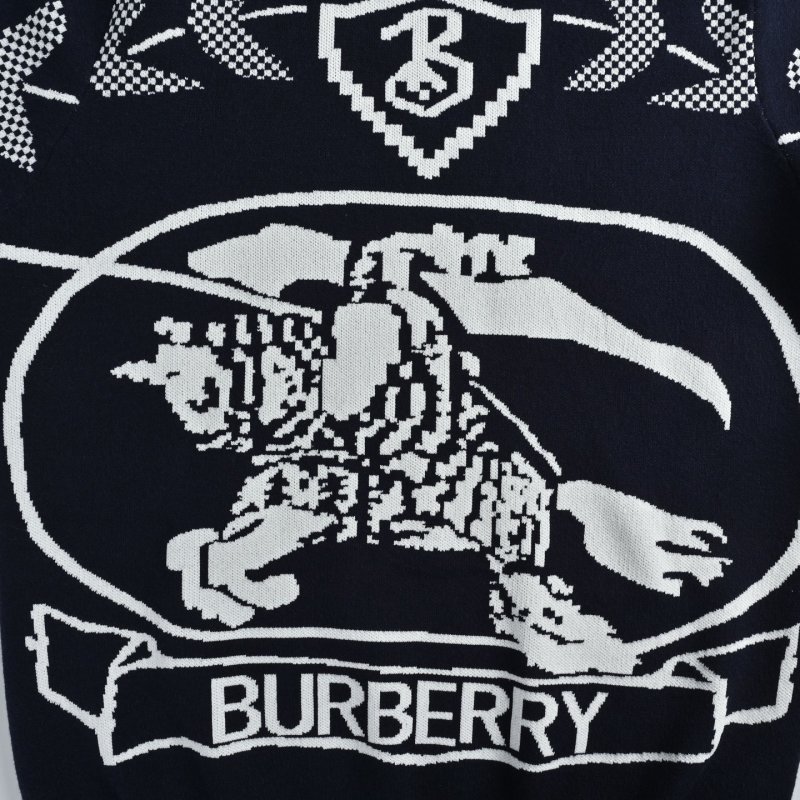 Burberry Navy Equestrian Crest Knit Sweater view