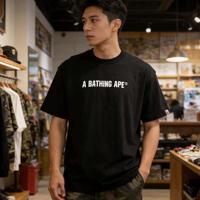 A Bathing Ape Black Logo T-Shirt