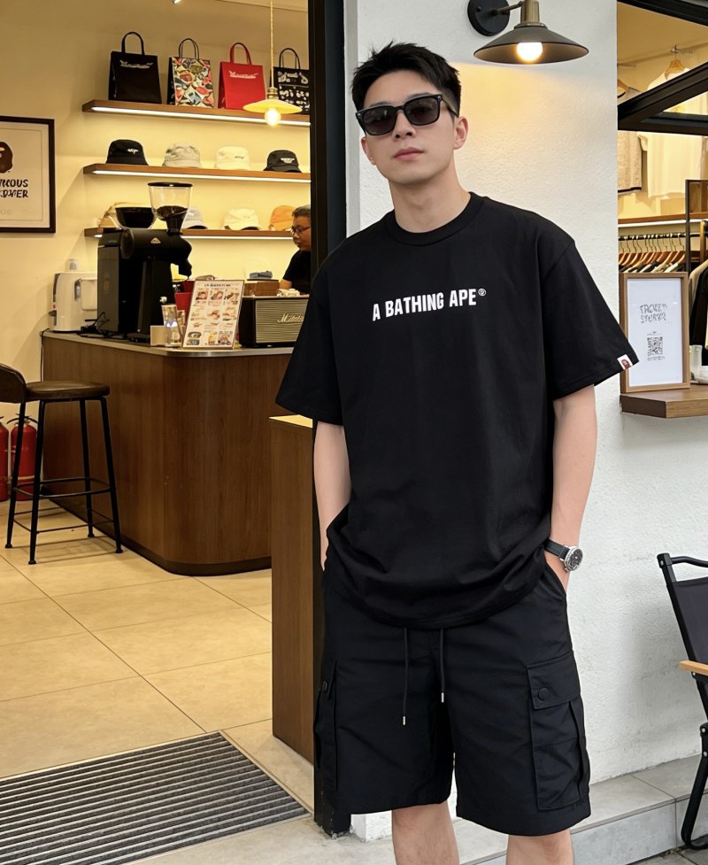 A Bathing Ape Black Logo T-Shirt view
