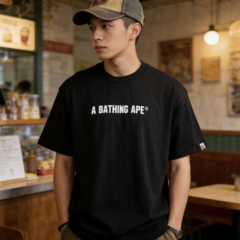 A Bathing Ape Black Logo T-Shirt view