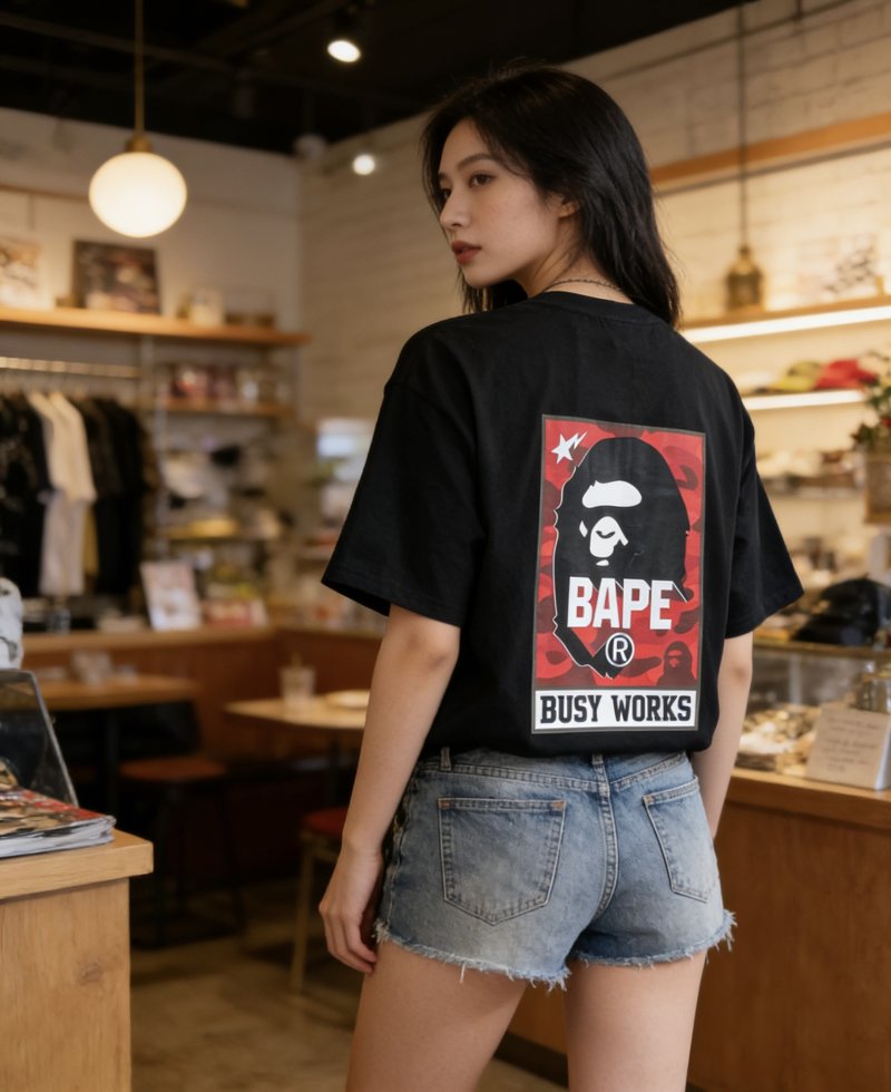 A Bathing Ape Black Logo T-Shirt view