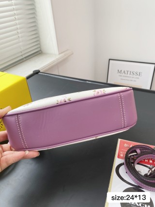 Coach Crescent Moon Shoulder Bag Purple