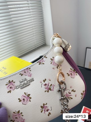 Coach Crescent Moon Shoulder Bag Purple view 2