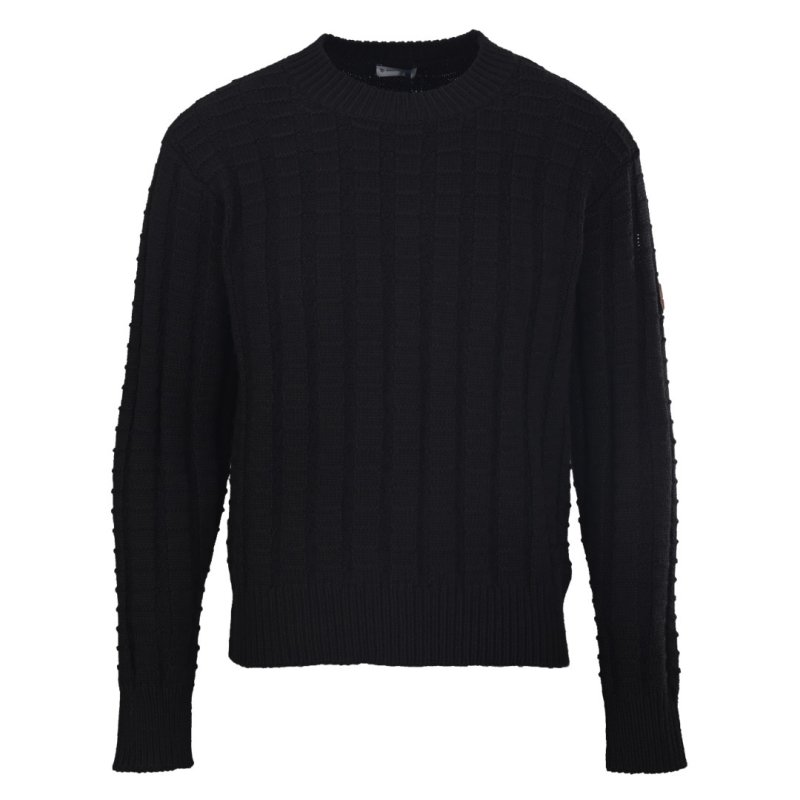 Stone Island Black Cable Knit Crew Neck Sweater view