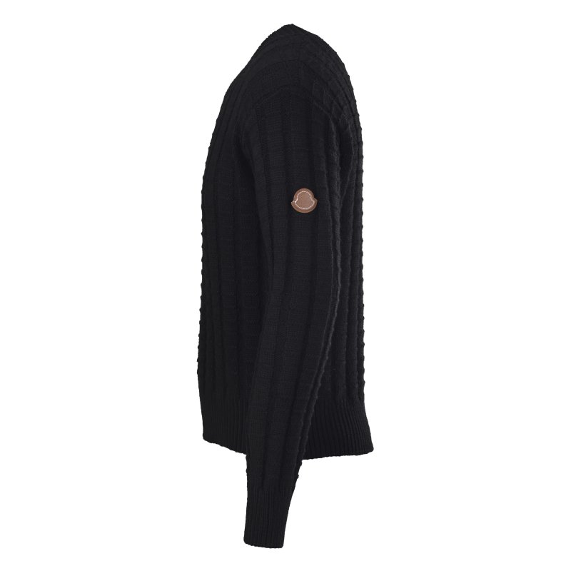 Stone Island Black Cable Knit Crew Neck Sweater view