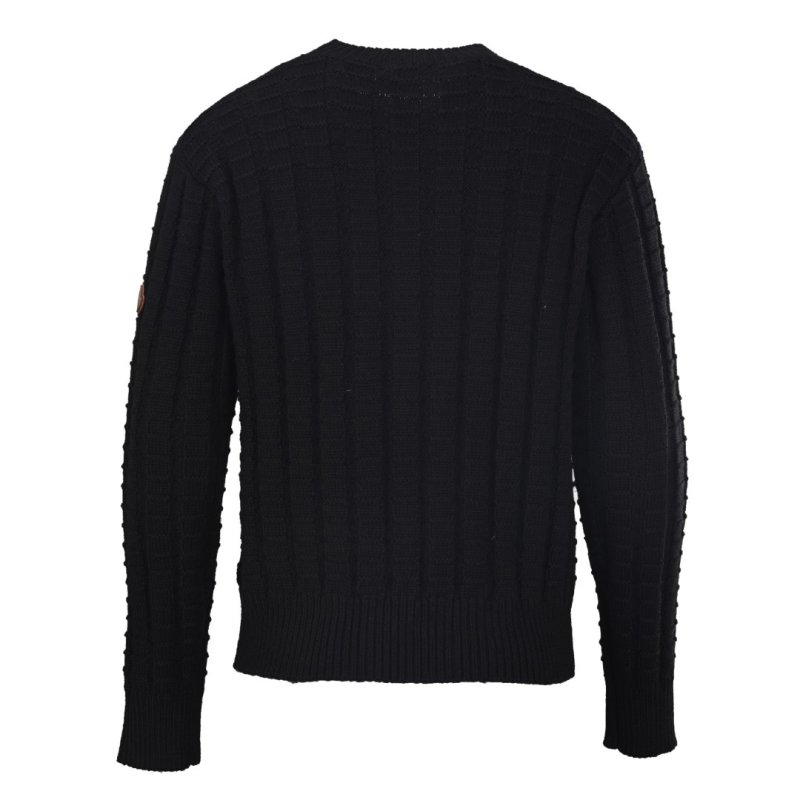Stone Island Black Cable Knit Crew Neck Sweater view