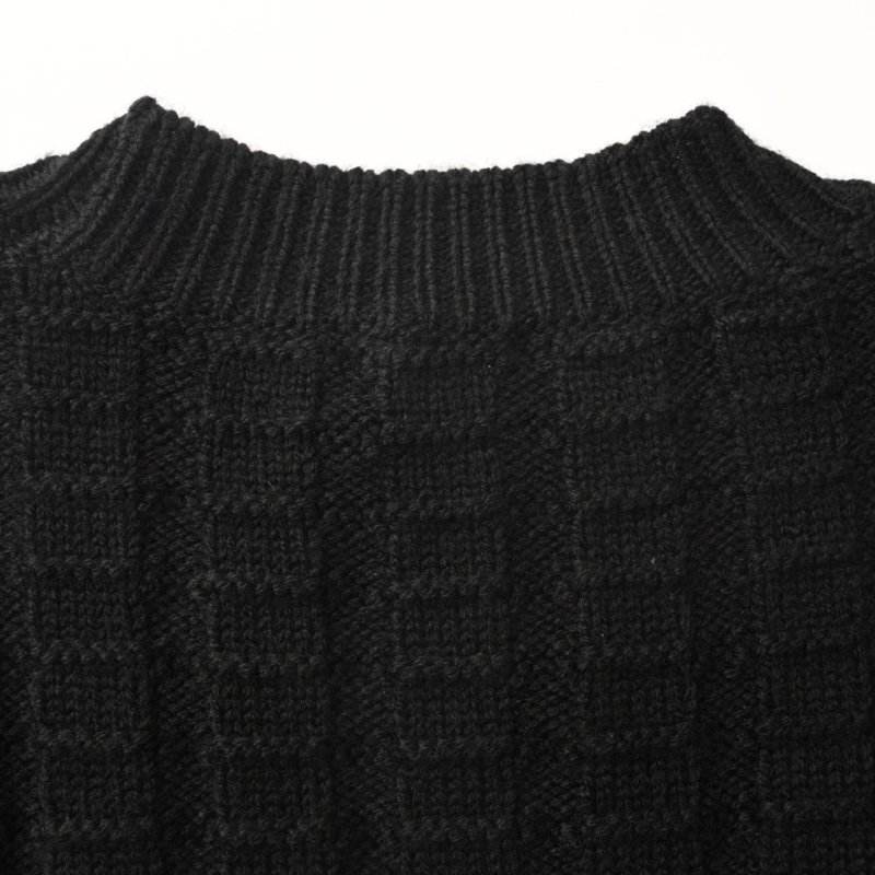Stone Island Black Cable Knit Crew Neck Sweater view