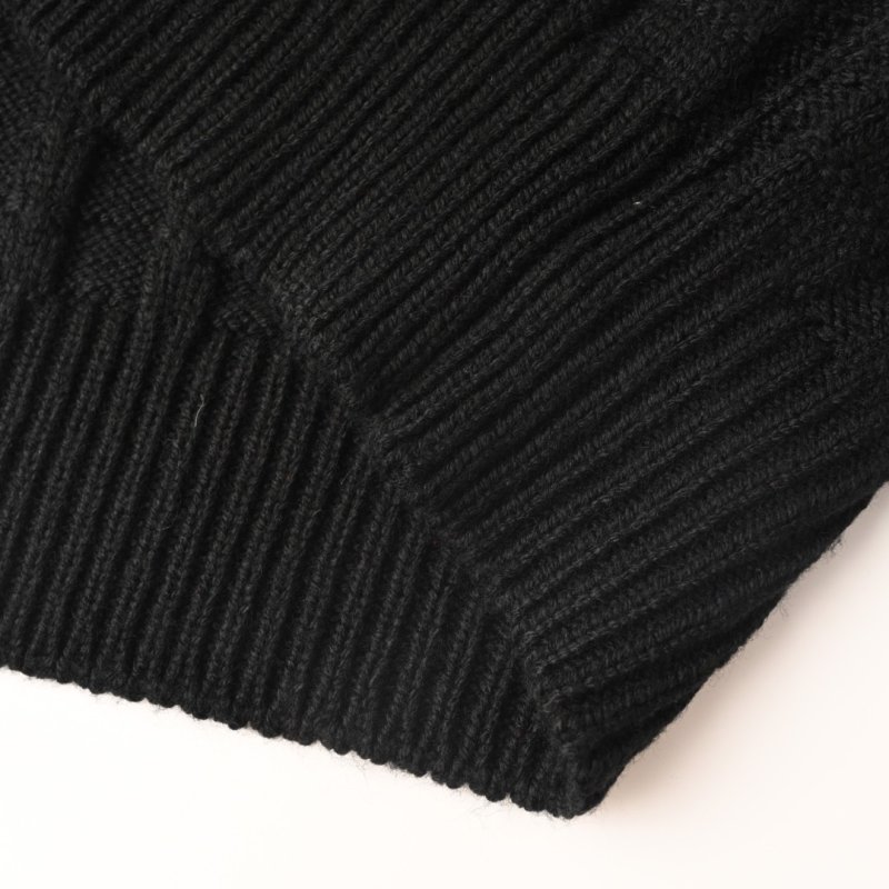 Stone Island Black Cable Knit Crew Neck Sweater view