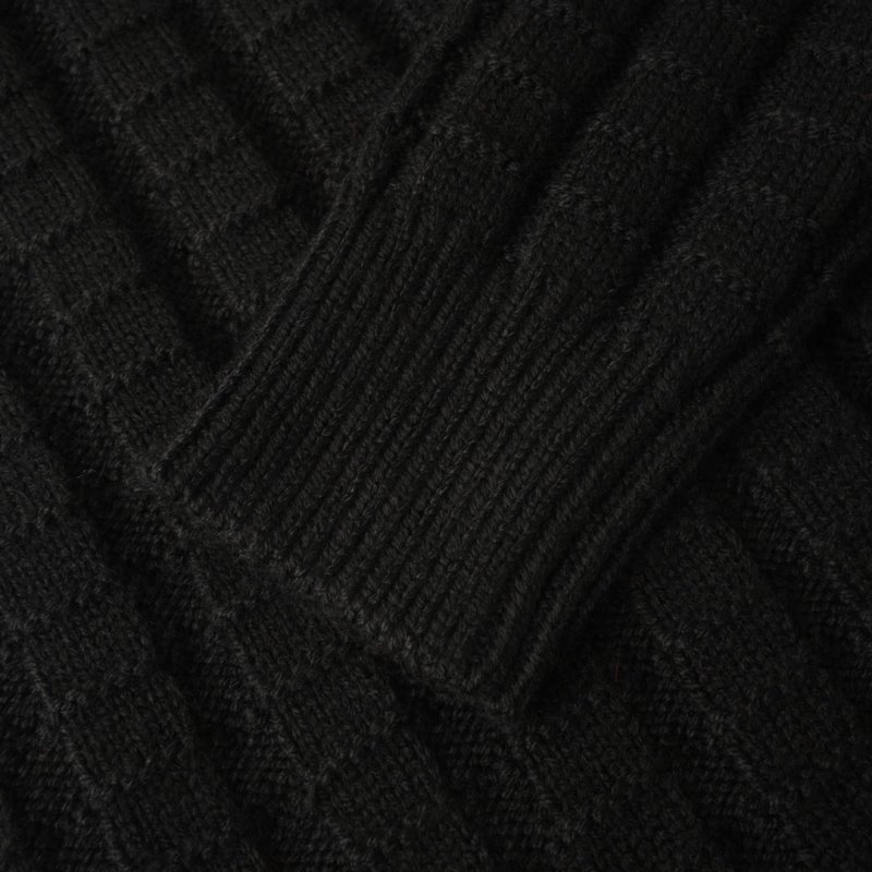 Stone Island Black Cable Knit Crew Neck Sweater view