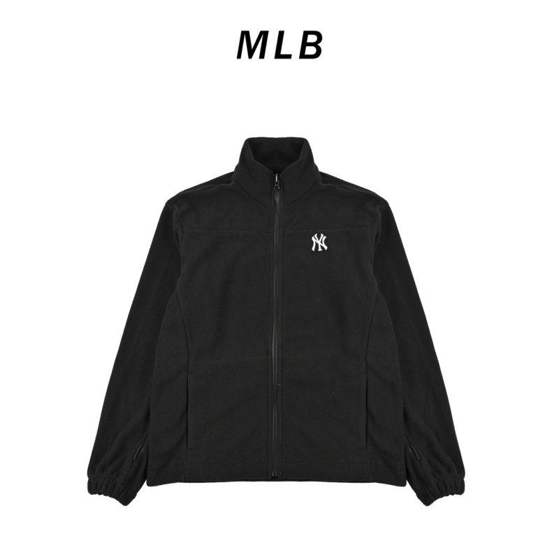 Yankees Black Windbreaker Jacket with White Trim view