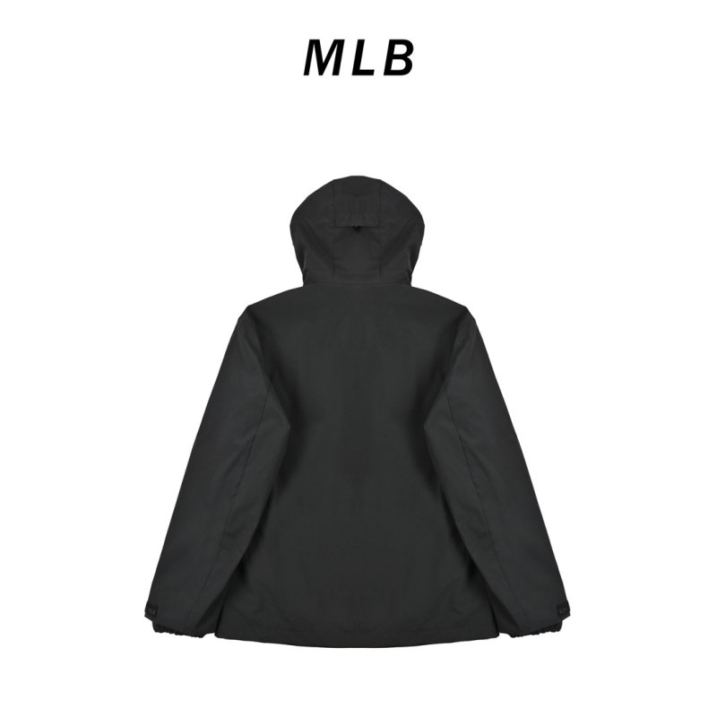Yankees Black Windbreaker Jacket with White Trim view