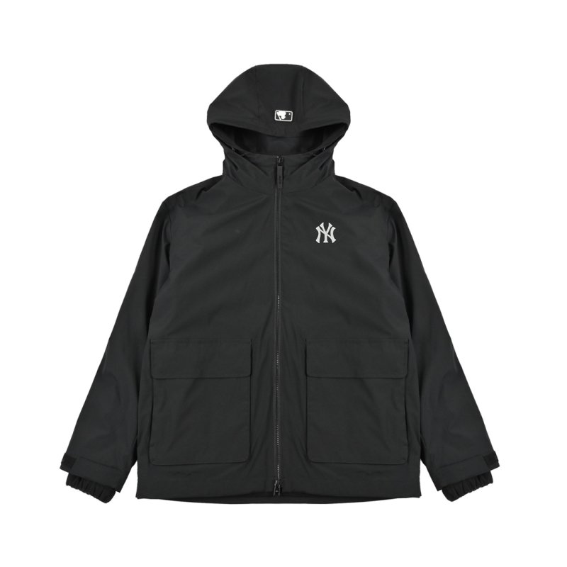 Yankees Black Windbreaker Jacket with White Trim view