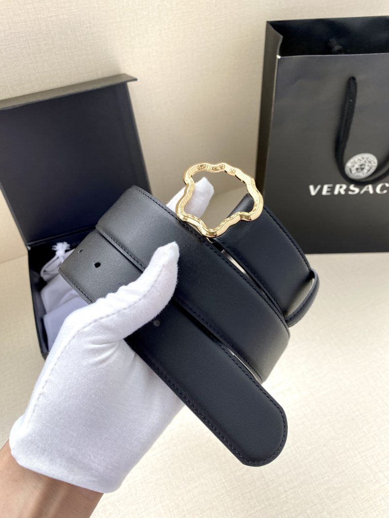 Versace Palazzo Medusa Head Black Leather Belt 4.0cm view