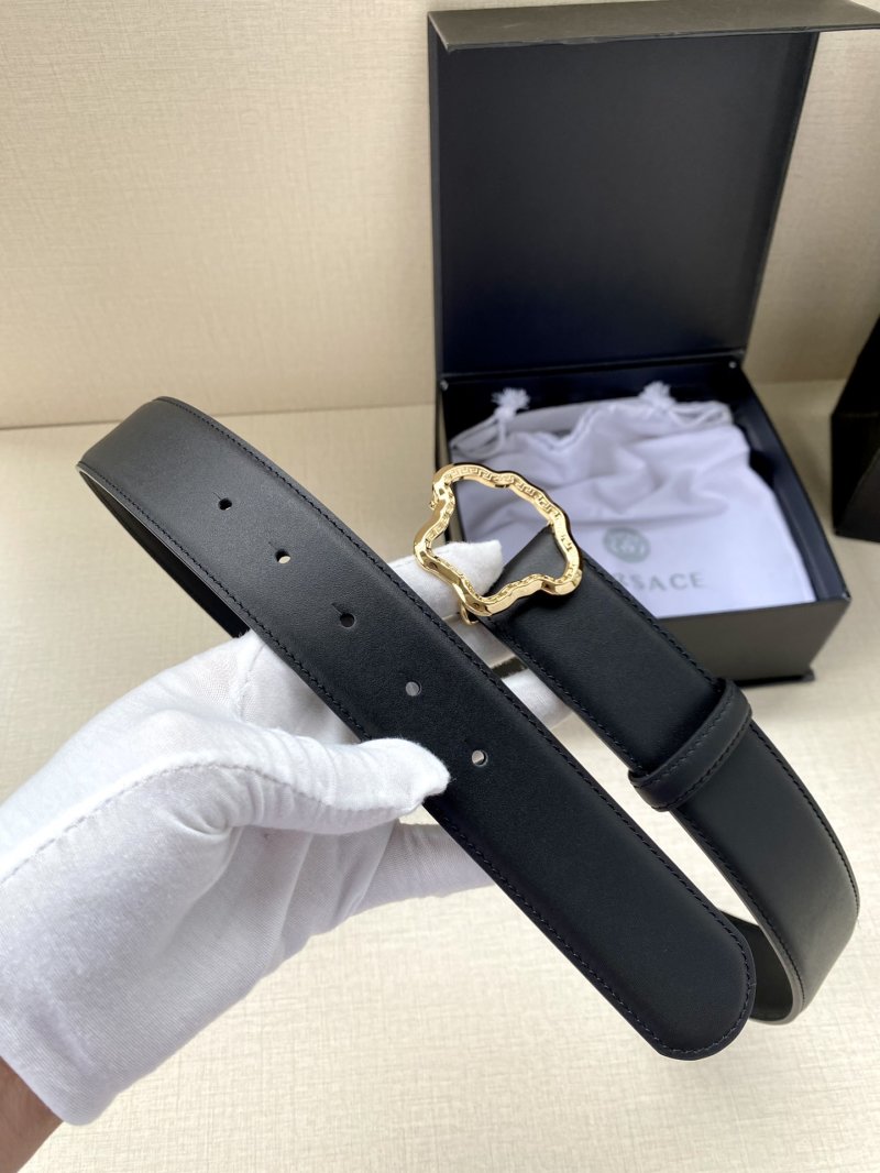 Versace Palazzo Medusa Head Black Leather Belt 4.0cm view