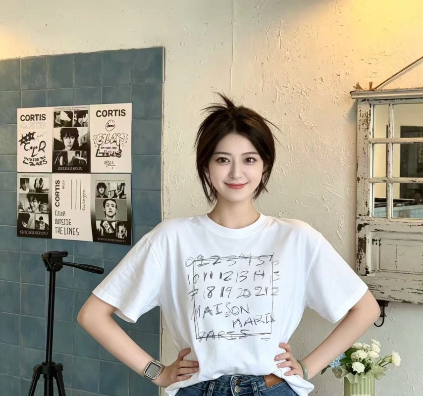 White Graphic Print Short Sleeve T-Shirt view