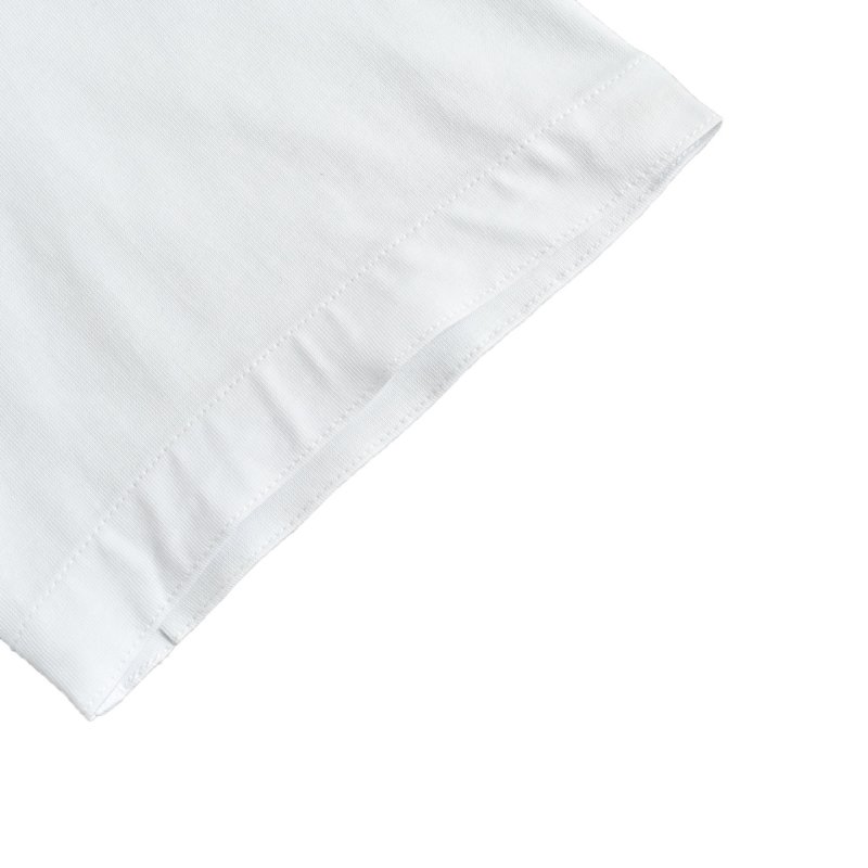 White Short Sleeve T-Shirt with Red Embroidery Detail view