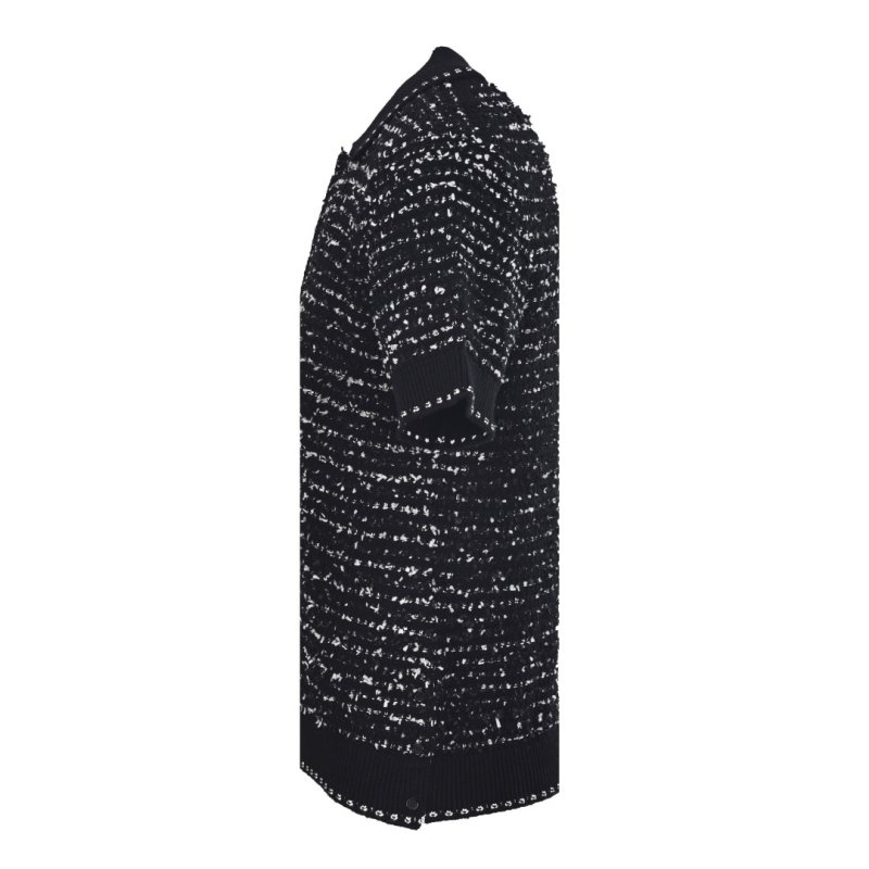 Black Sequin Short Sleeve Polo T-Shirt view