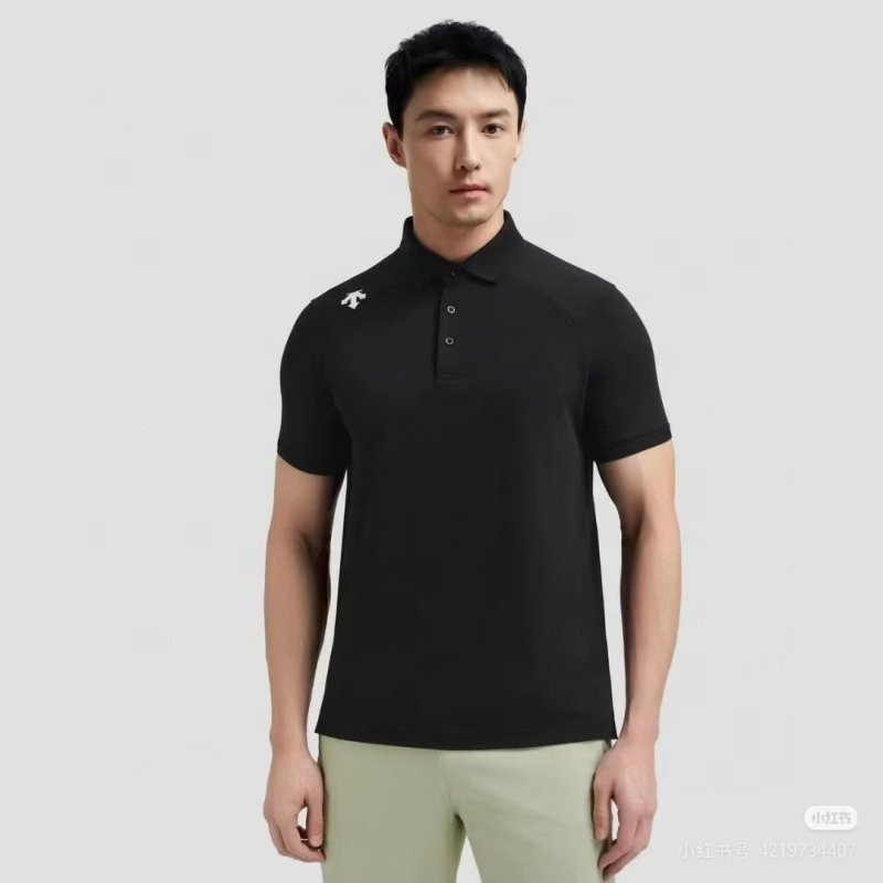 Kolon Sport Silicone Logo Short Sleeve Polo Shirt - Grey view