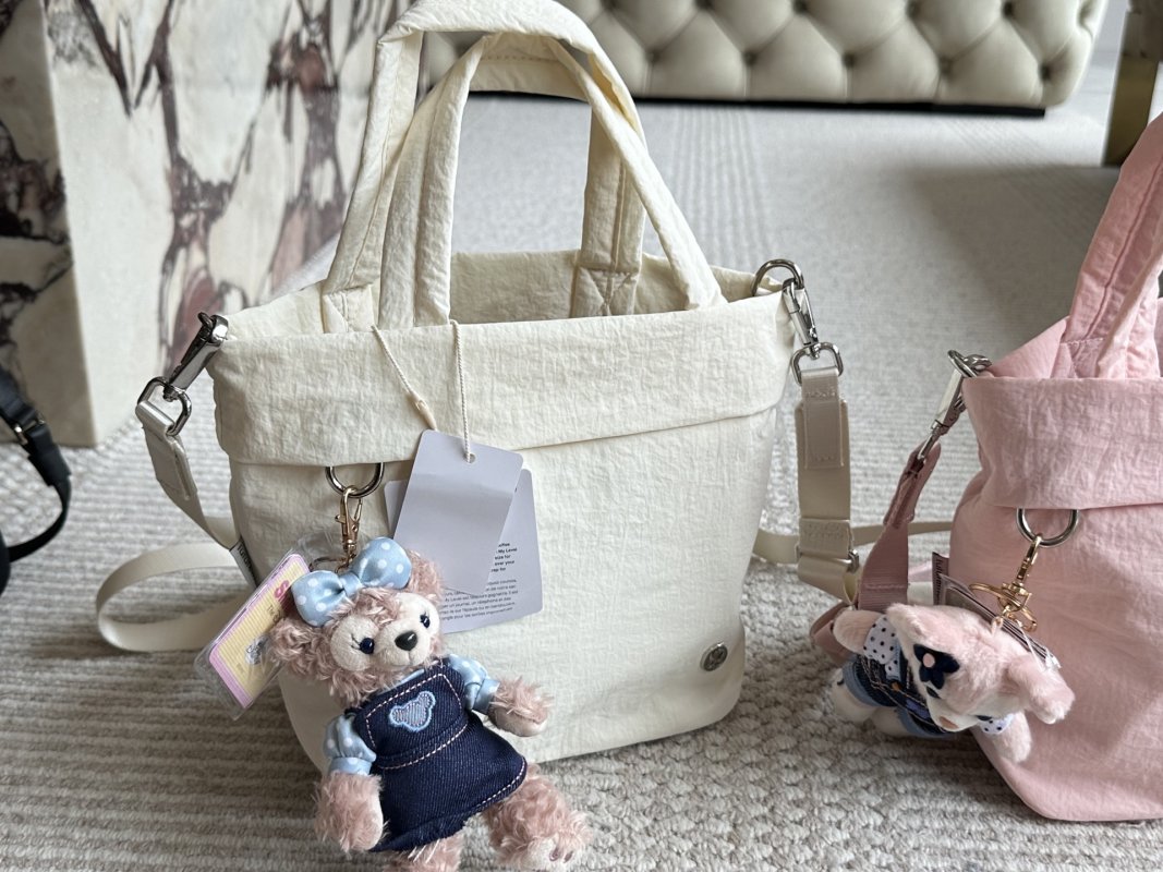Lululemon Canvas Tote Bag Pink Multi-Pocket view