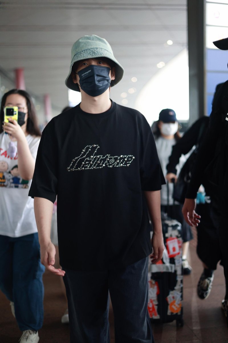 Black Rhinestone Logo Short Sleeve T-Shirt view