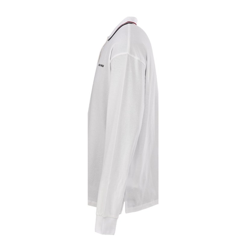 Miu Miu Long Sleeve Polo Shirt White view
