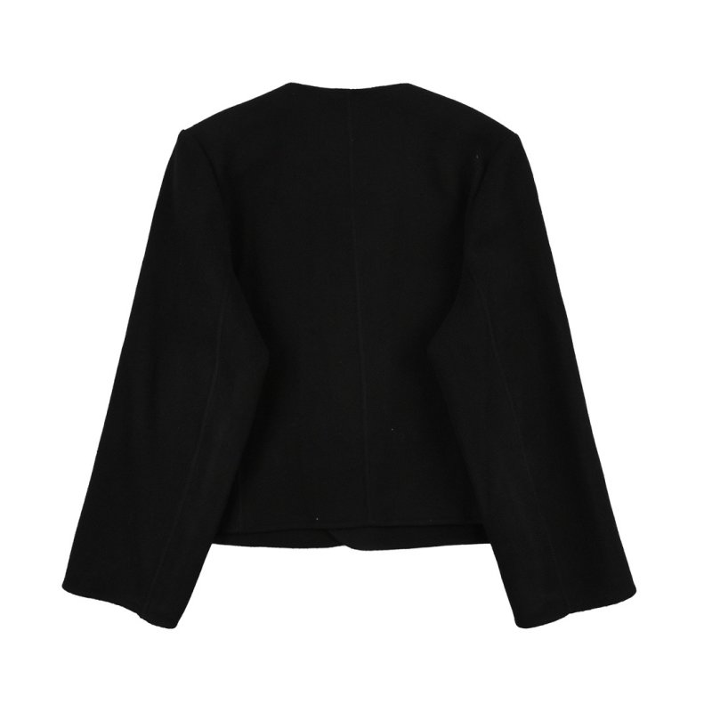 Black Oversized Cardigan Jacket with Pearl Buttons view