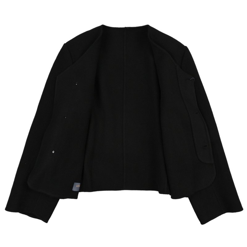 Black Oversized Cardigan Jacket with Pearl Buttons view