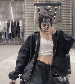 Essentials Black Cropped Zip-Up Jacket view 2