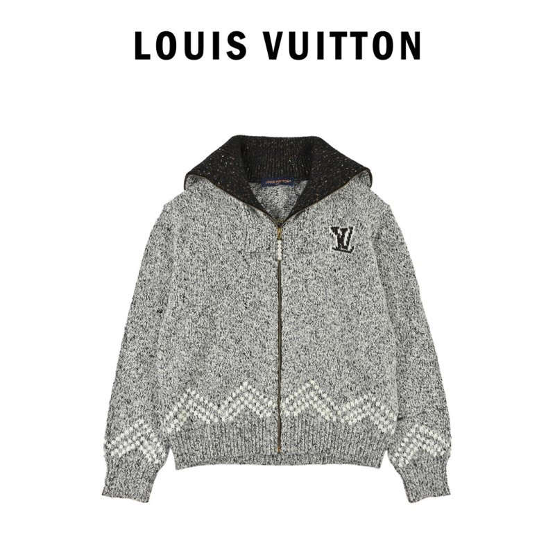 Louis Vuitton Grey Knit Zip Cardigan Jacket view