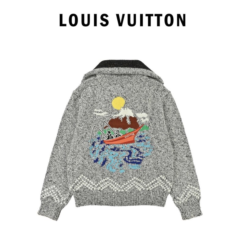 Louis Vuitton Grey Knit Zip Cardigan Jacket view
