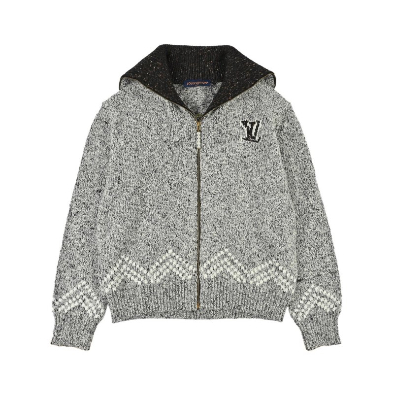 Louis Vuitton Grey Knit Zip Cardigan Jacket view