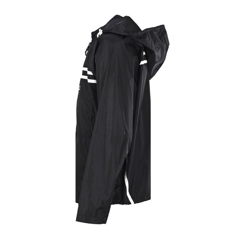 Prada Black Nylon Windbreaker Jacket with White Stripes view