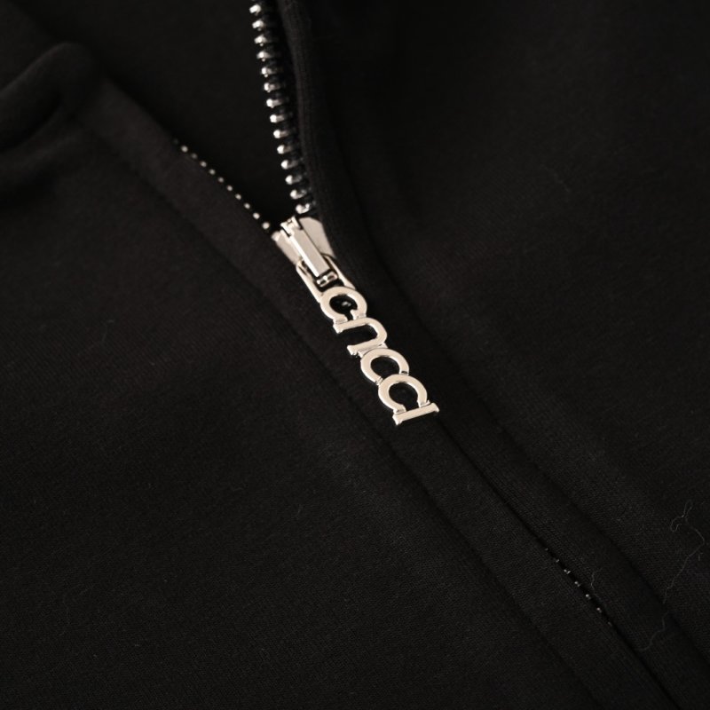 Gucci Black Embroidered Logo Zip Hoodie Jacket view