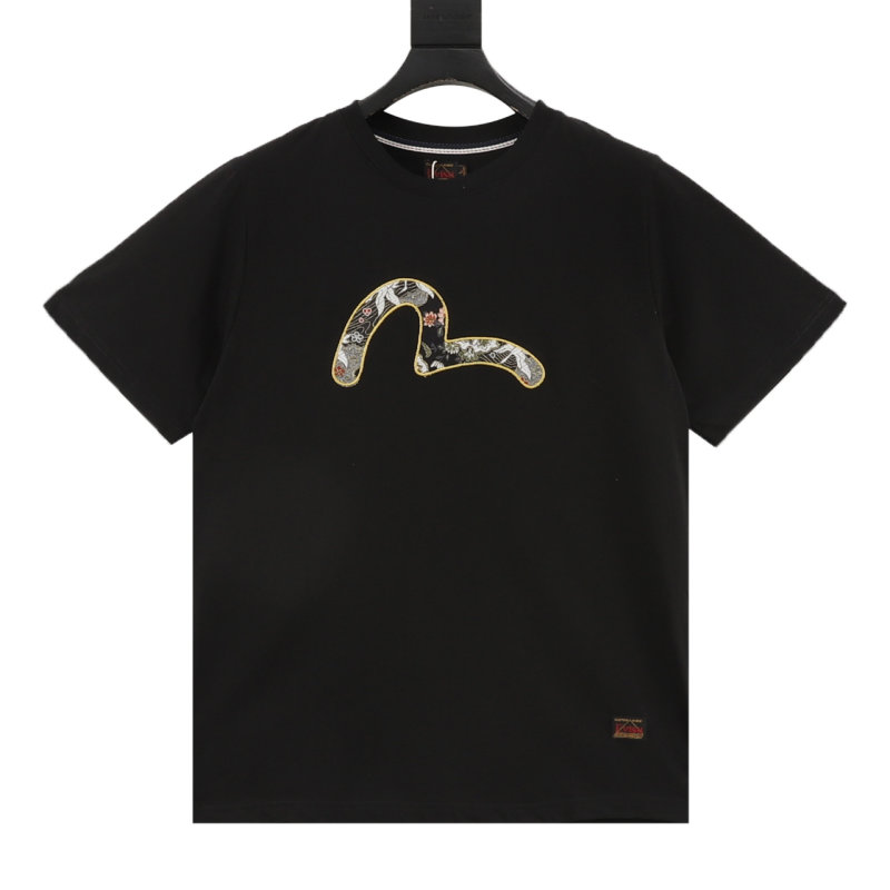 Evisu Black Gold Seagull Logo T-Shirt
