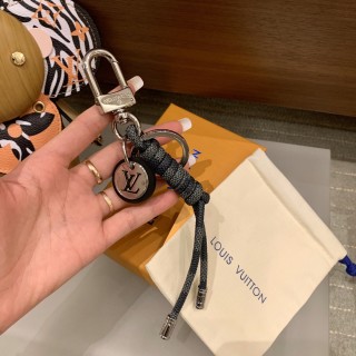 Louis Vuitton Drawstring Keychain Grey Black view 3