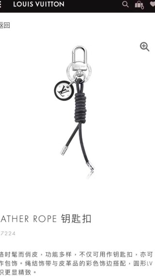 Louis Vuitton Drawstring Keychain Grey Black view 7