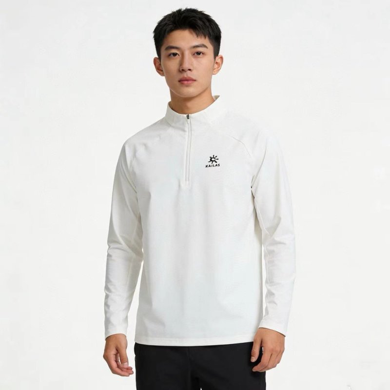 Kailas White Quarter-Zip Long Sleeve T-Shirt
