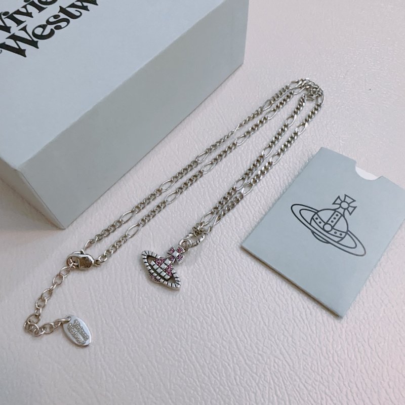 Vivienne Westwood Saturn Orb Pendant Necklace Silver 45cm