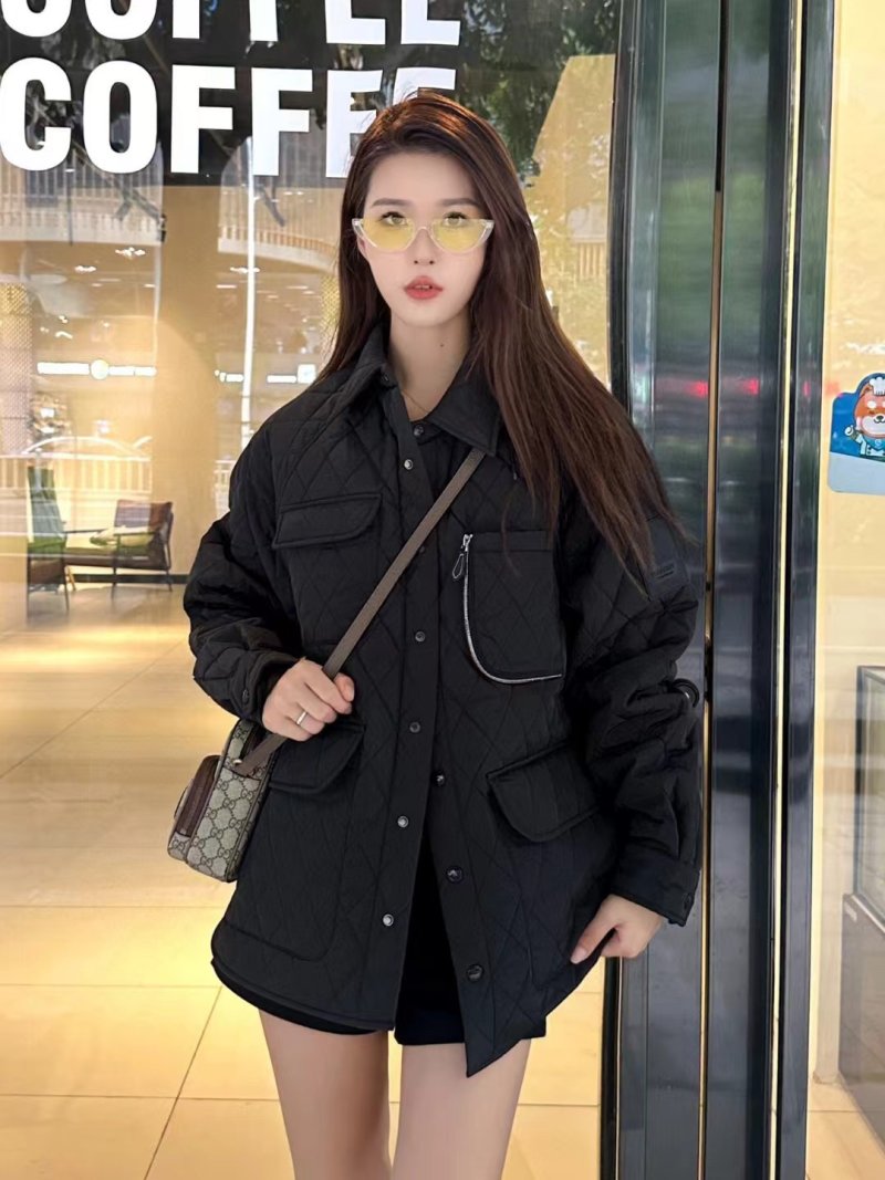 Black Utility Shirt Jacket with Chest Pockets