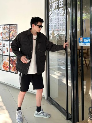 Black Utility Shirt Jacket with Chest Pockets view 7