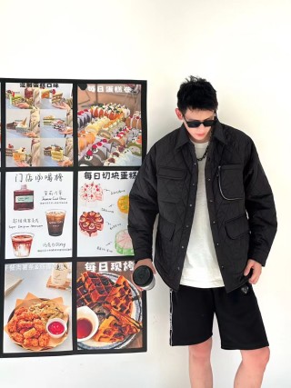 Black Utility Shirt Jacket with Chest Pockets view 8